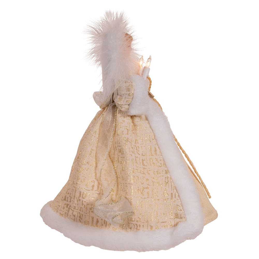 Kurt Adler 10-Inch 10-Light Natural Angel Tree Topper